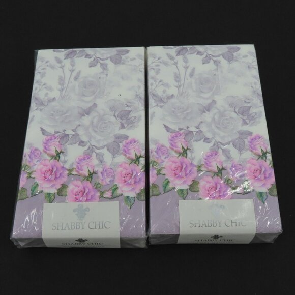 Shabby Chic Rachel Ashwell 2 Pack Lilac Purple Pink Rose Flowers Napkins NEW - Picture 1 of 7